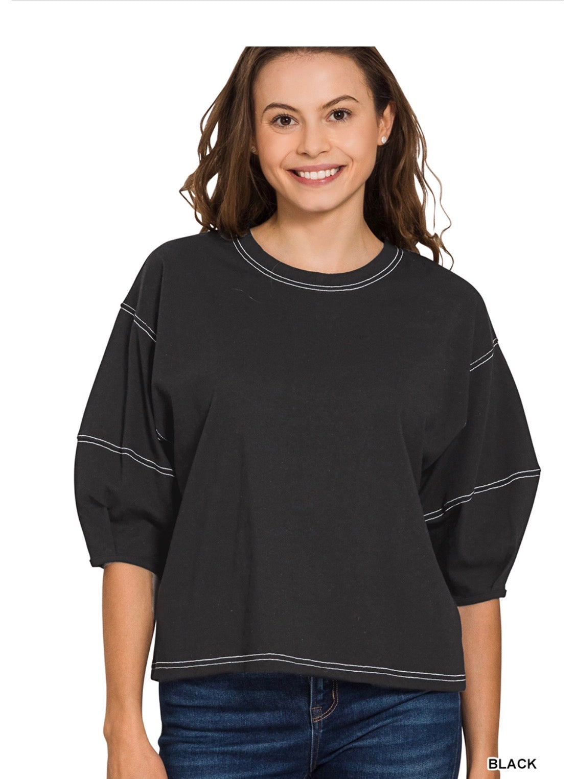 3/4 Puff Sleeve Top