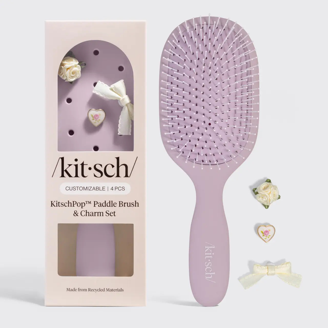 Kit•sch Paddle Brush & Charm Set