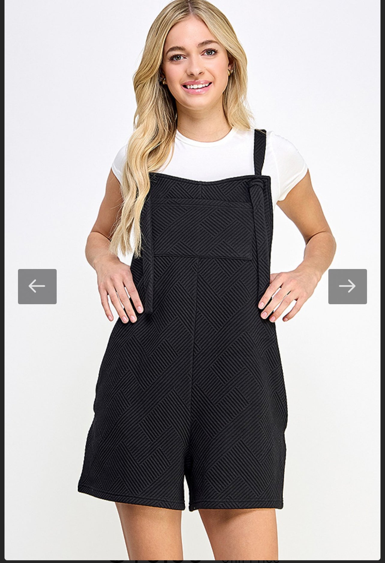 Black Scoop Back Romper With Front Pocket and Side Pockets