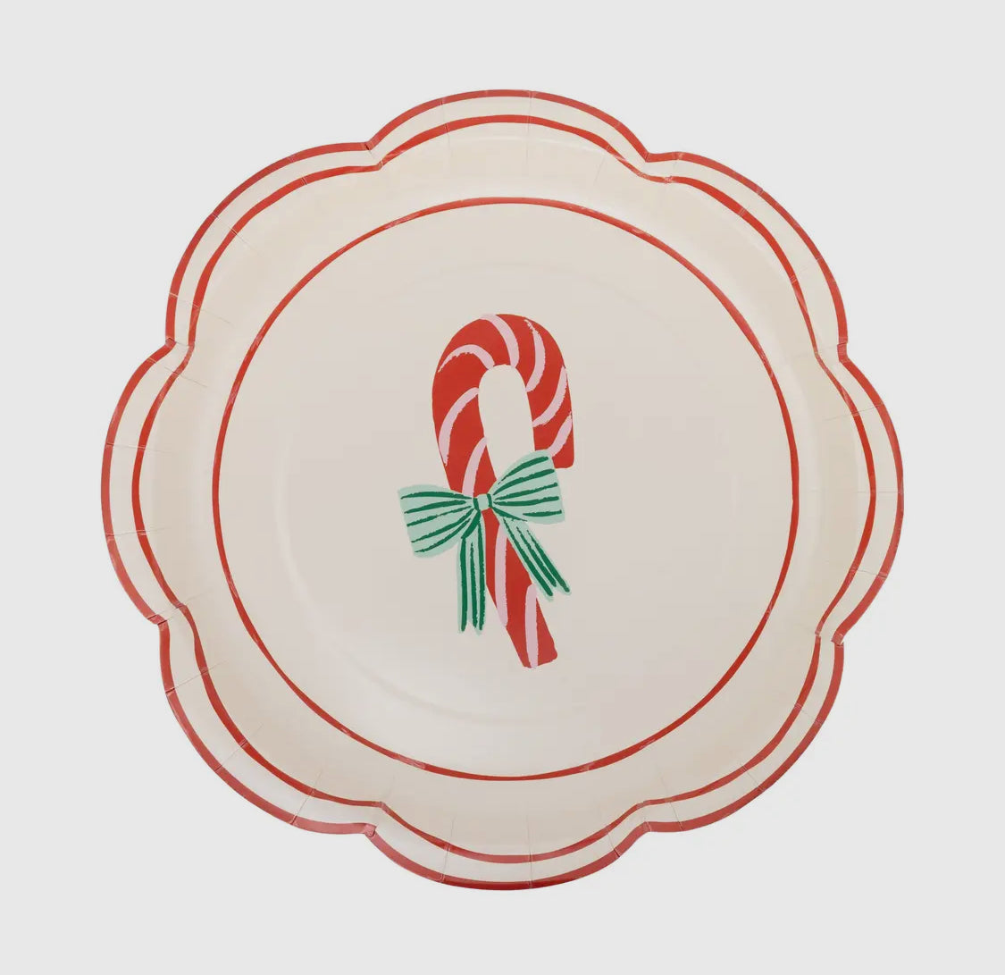 Candy Cane Paper Plate