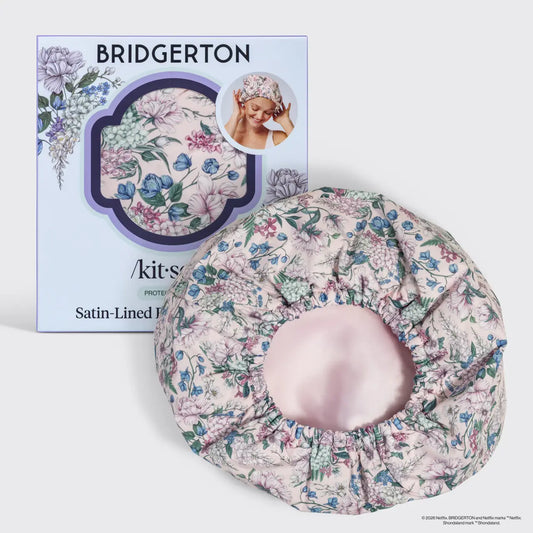 Kit•sch X Bridgerton Satin Lined Flexi Shower Cap