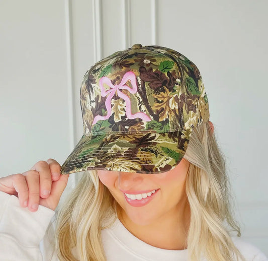 Camo Pink Bow Hat