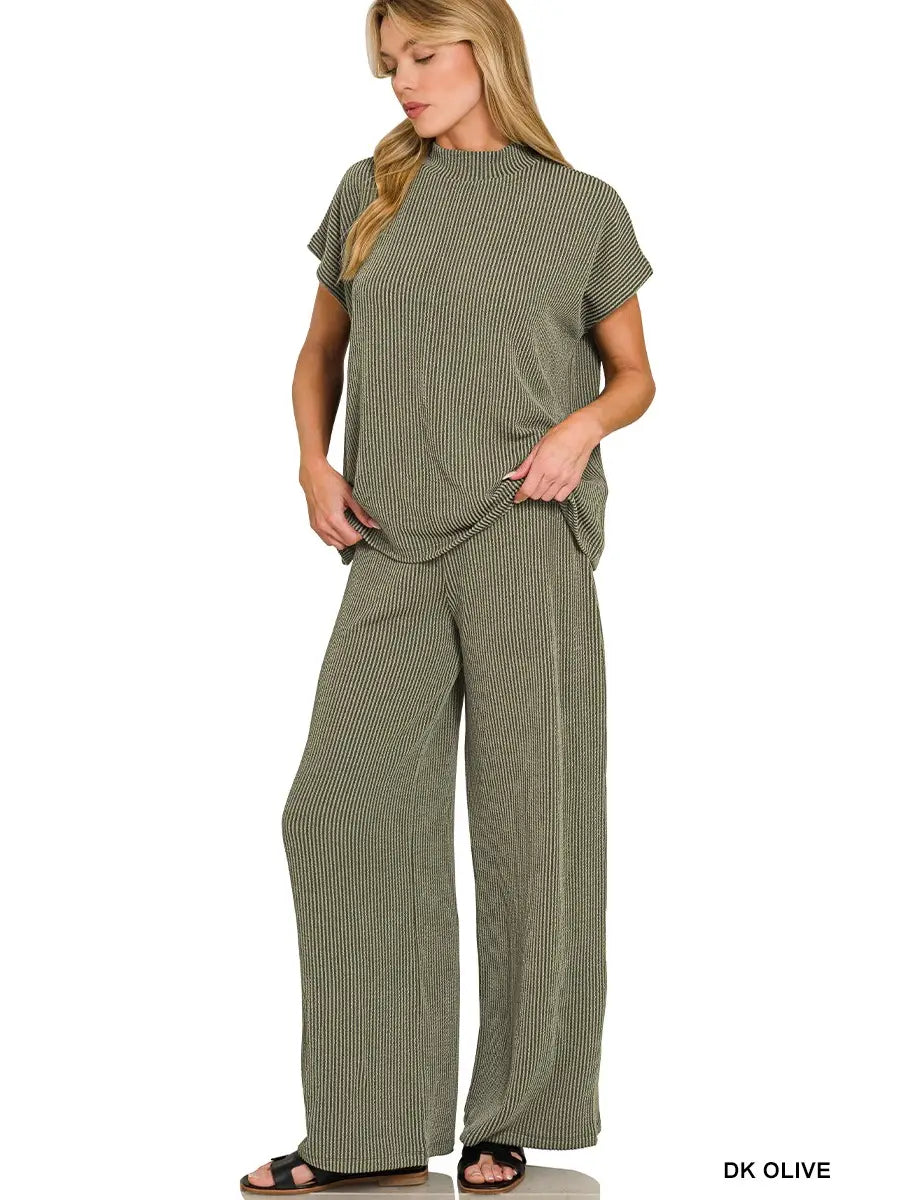 Black Ribbed Matching Set