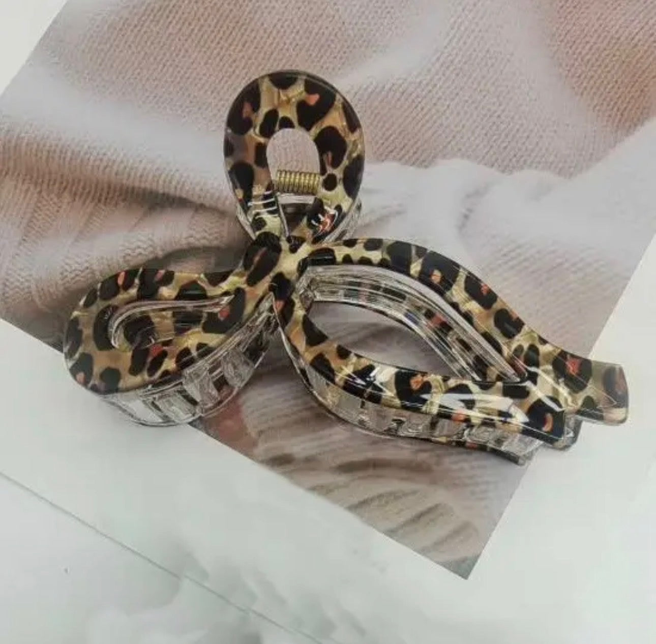 Leopard Bow Claw Clip