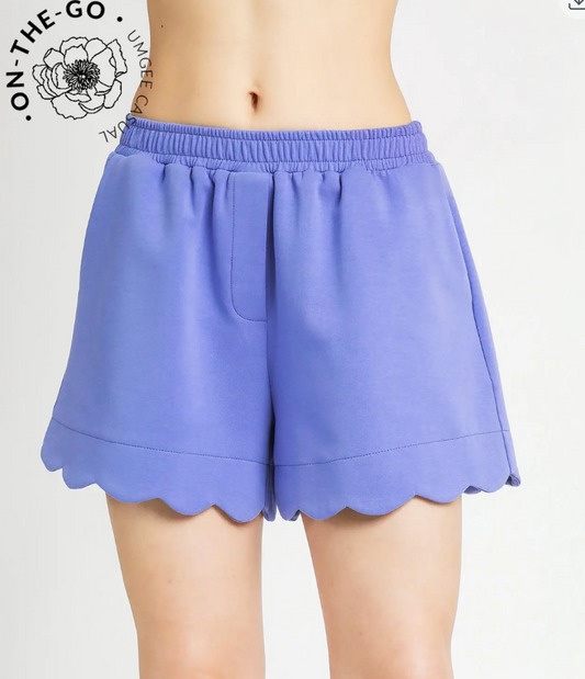 Periwinkle Scalloped Short Set