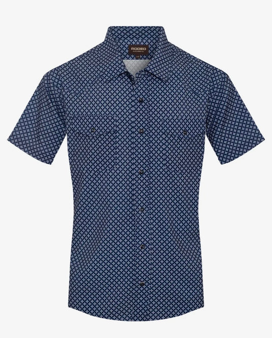 Rodeo Clothing Co Navy Pearl Button Up