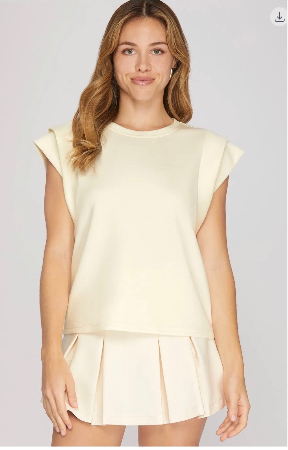 Double Band Sleeve Knit Top