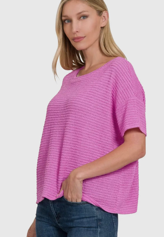 Ribbed Candy Pink Top