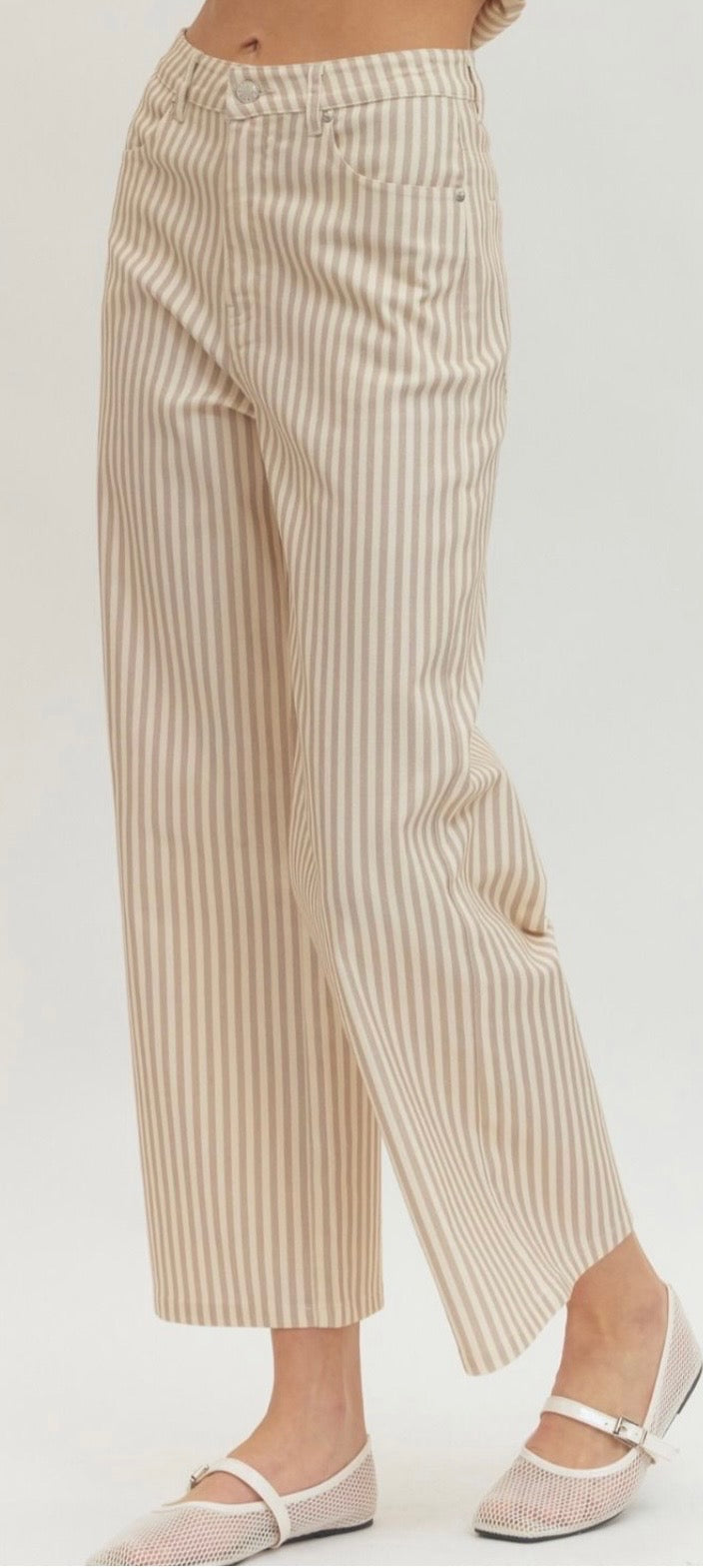 Striped Woven Wide Leg Pants