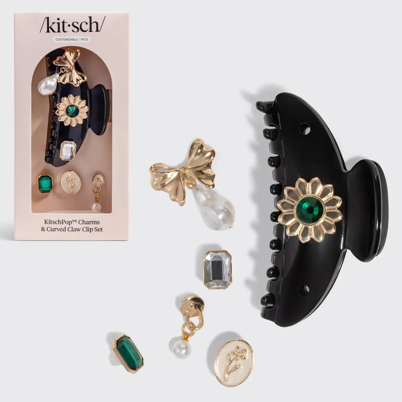 KitschPop Charms and Claw Clip Set