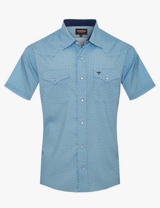 Rodeo Clothing Co Blue Pearl Button Up