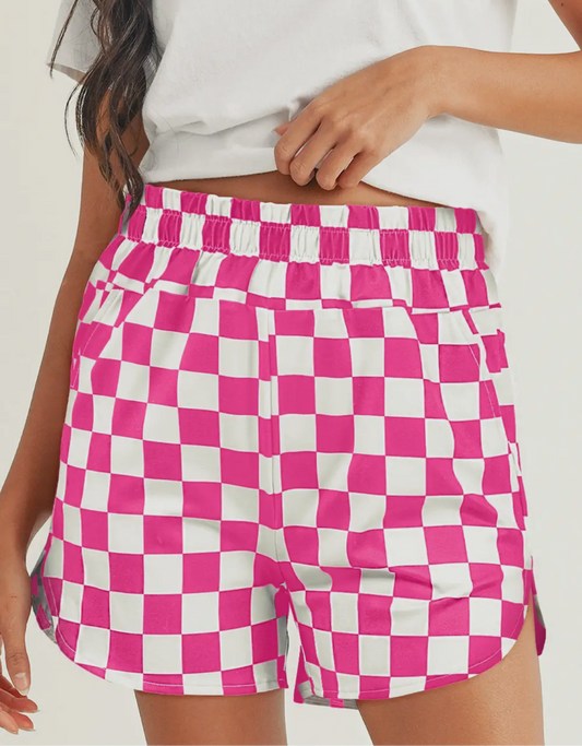 Pink & White checkered shorts