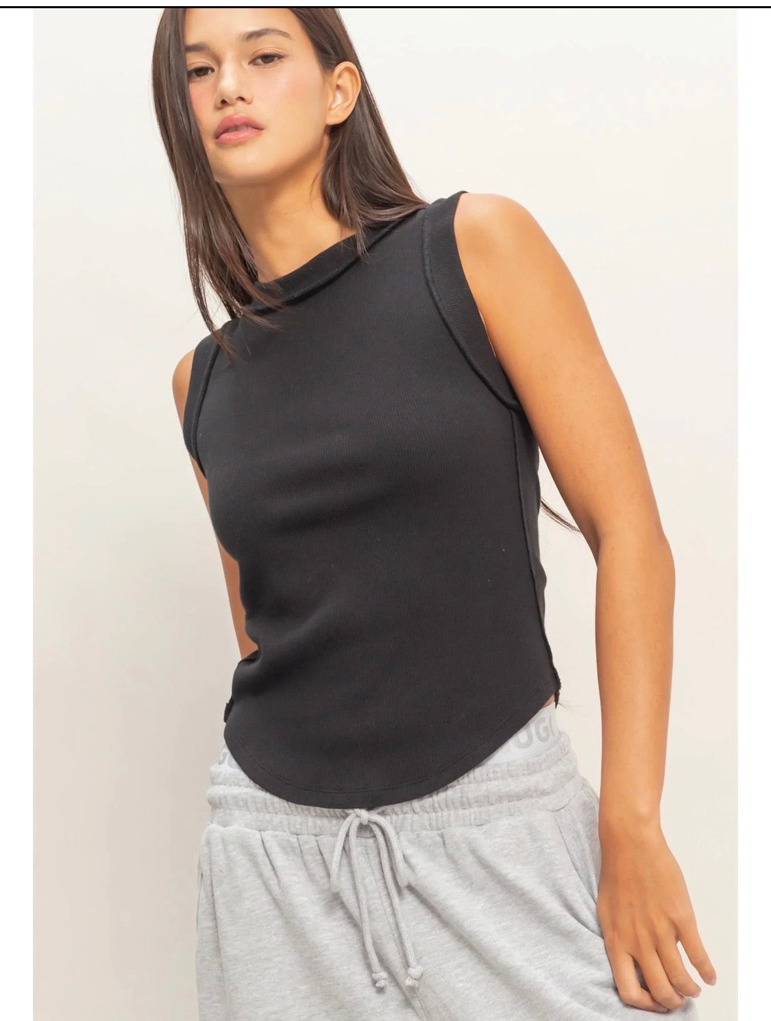 Seam Detail Ribbed Tank Top