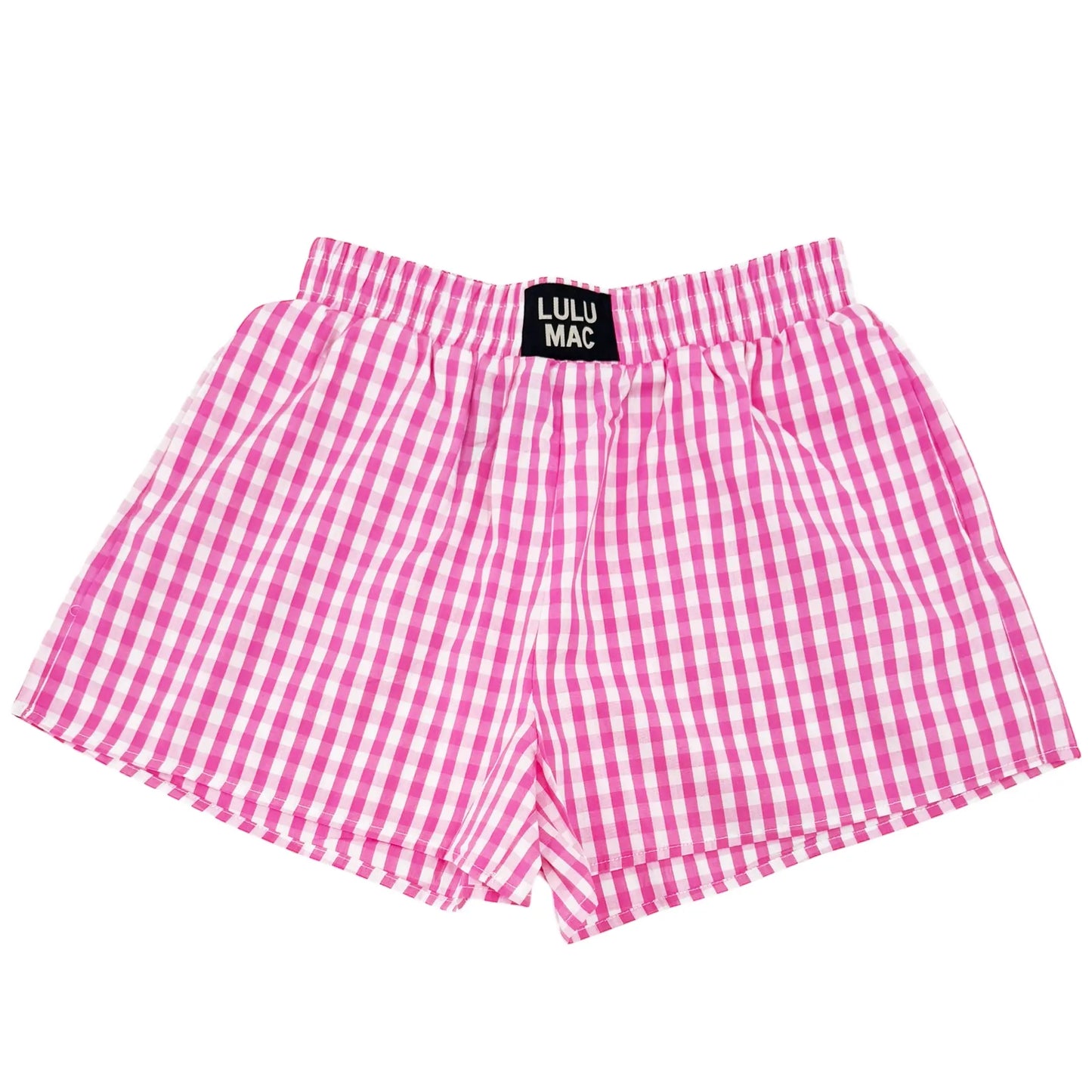 LULU MAC Hot Pink Gingham Boxer Shorts