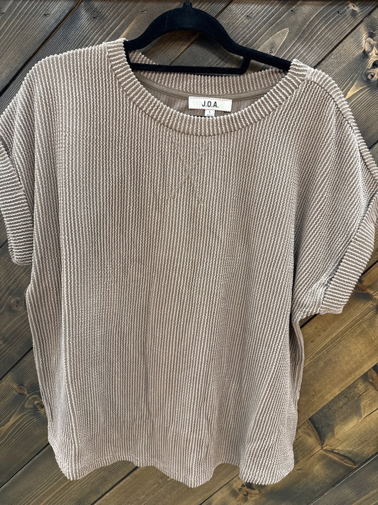 Brown ribbed top
