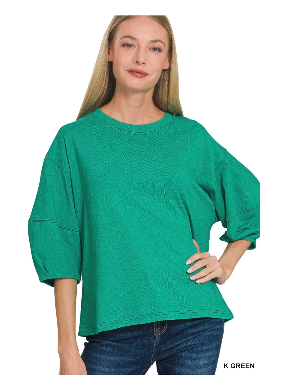 3/4 Puff Sleeve Top