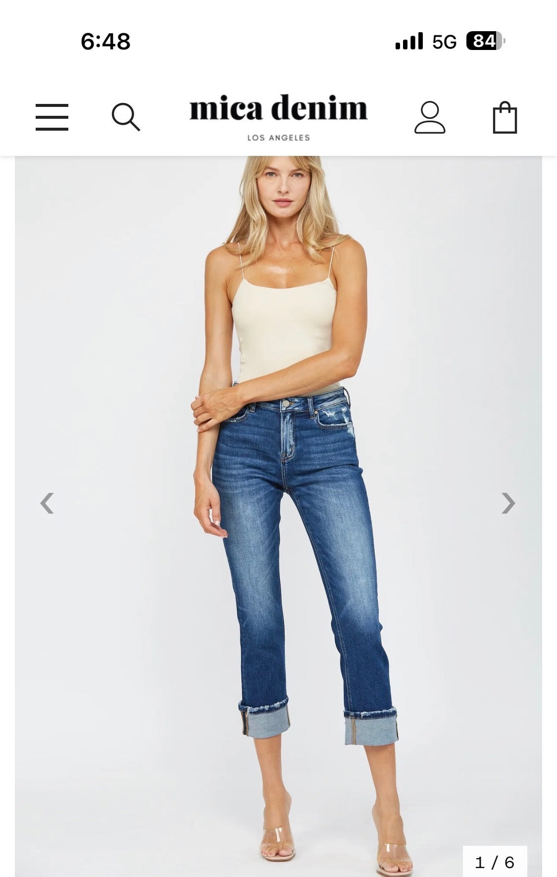 Mica Midrise Straight Leg With Cuff Jeans