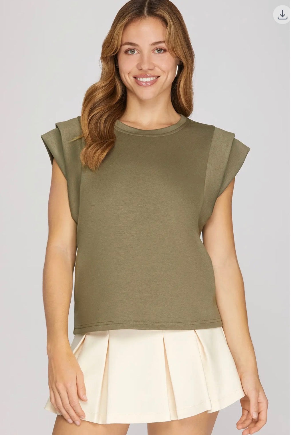 Double Band Sleeve Knit Top