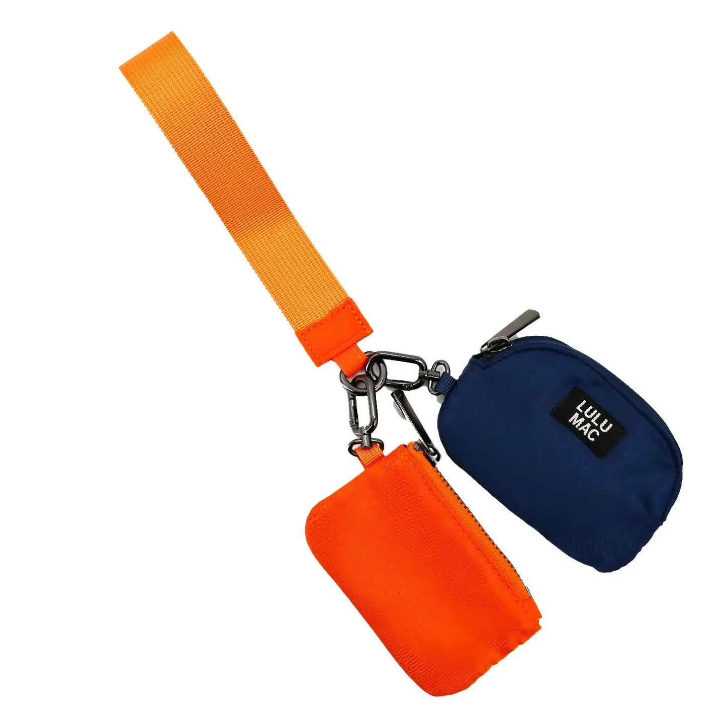LULU MAC Orange and Navy Double Wristlet