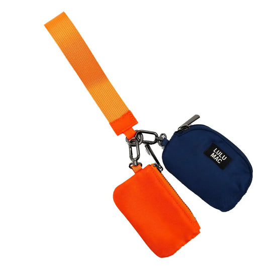 LULU MAC Orange and Navy Double Wristlet