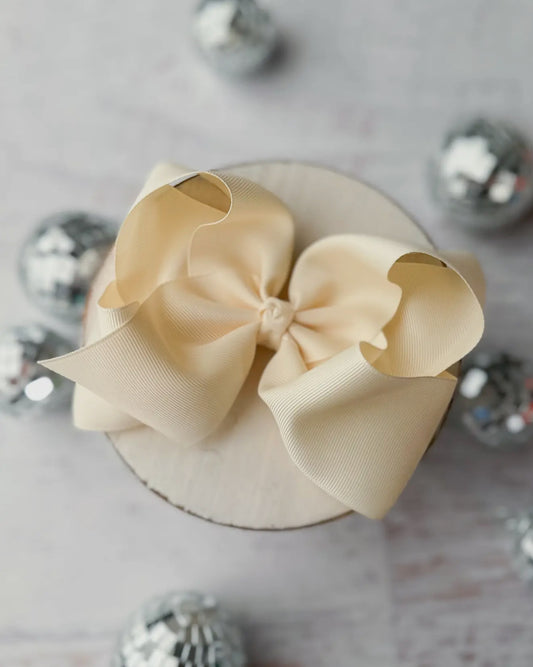 Ivory hair bow