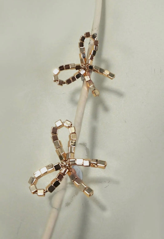 Beaded Bow Earrings