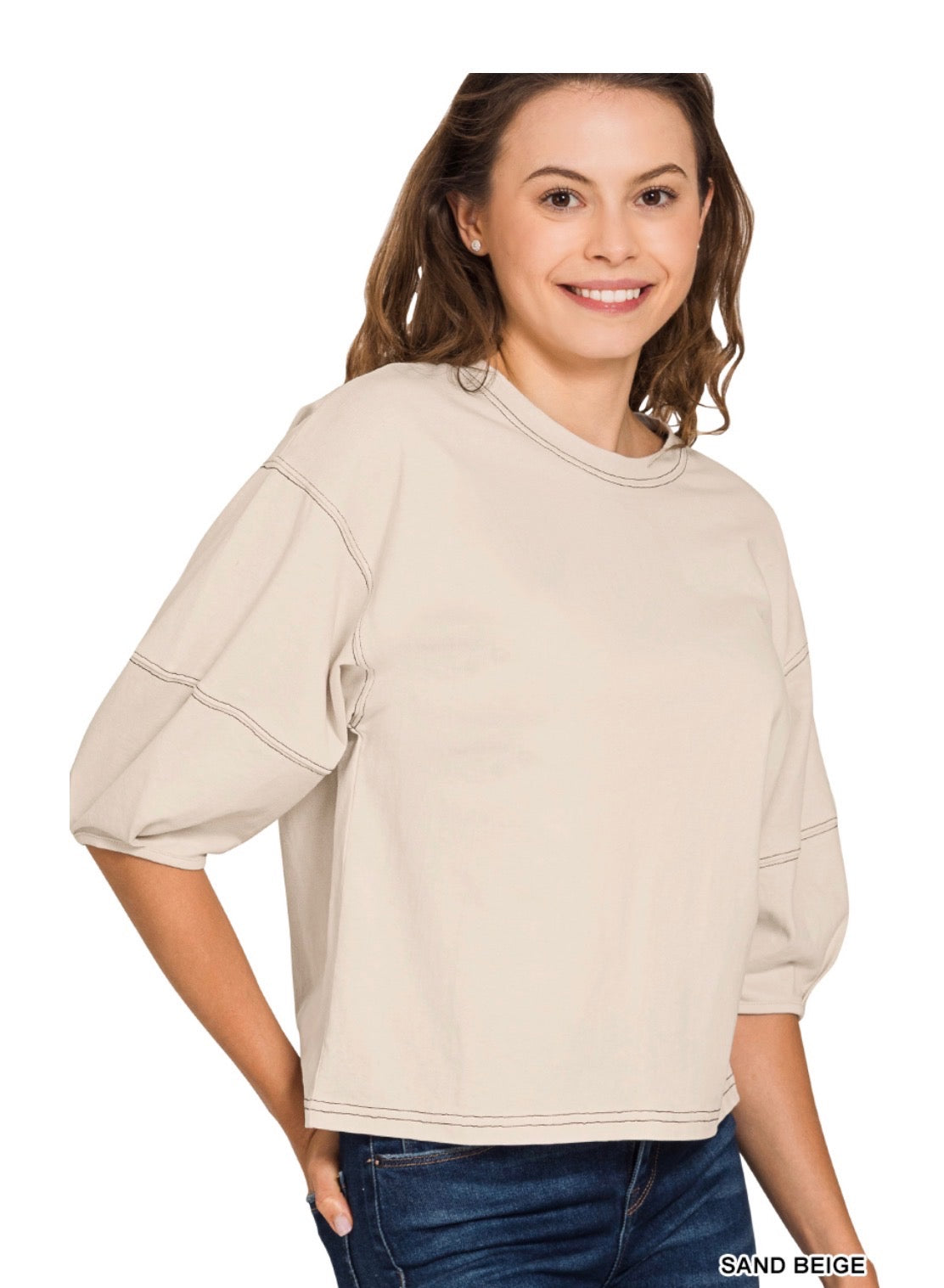 3/4 Puff Sleeve Top
