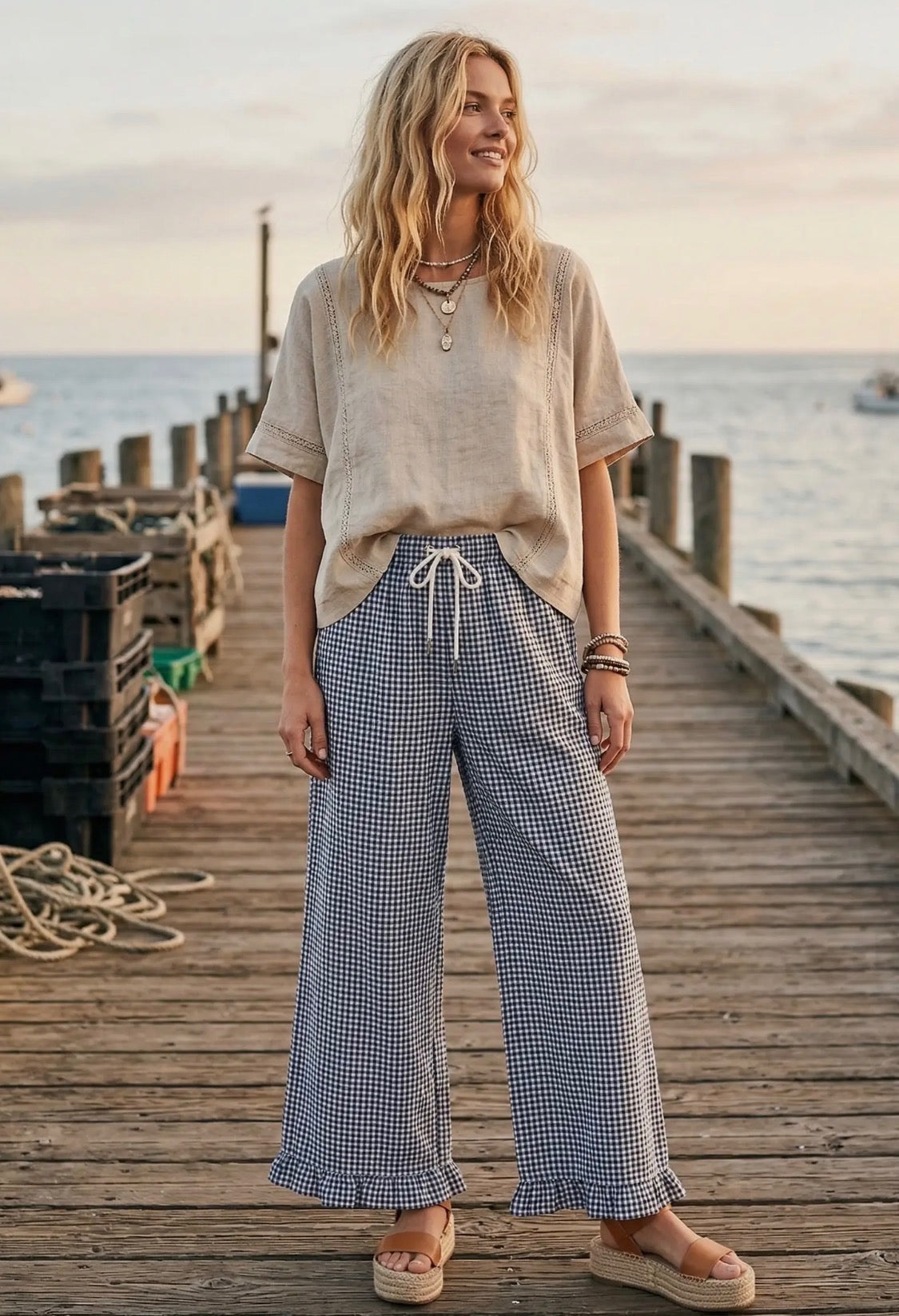 Checkered Gingham Fully
Lined Pants