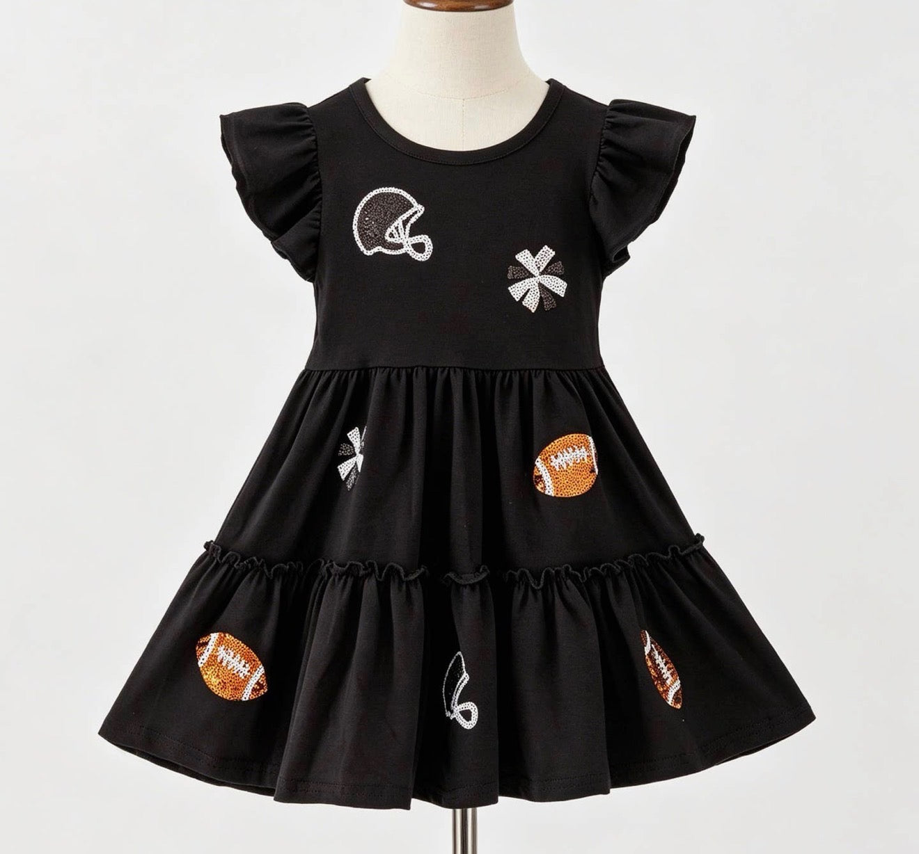 Children’s Black Football Sequin Dress