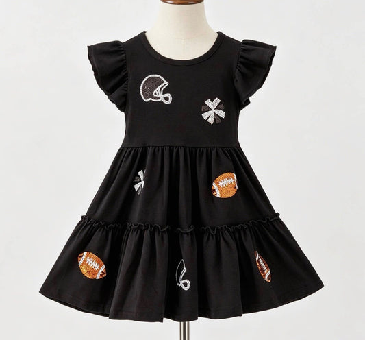 Children’s Black Football Sequin Dress