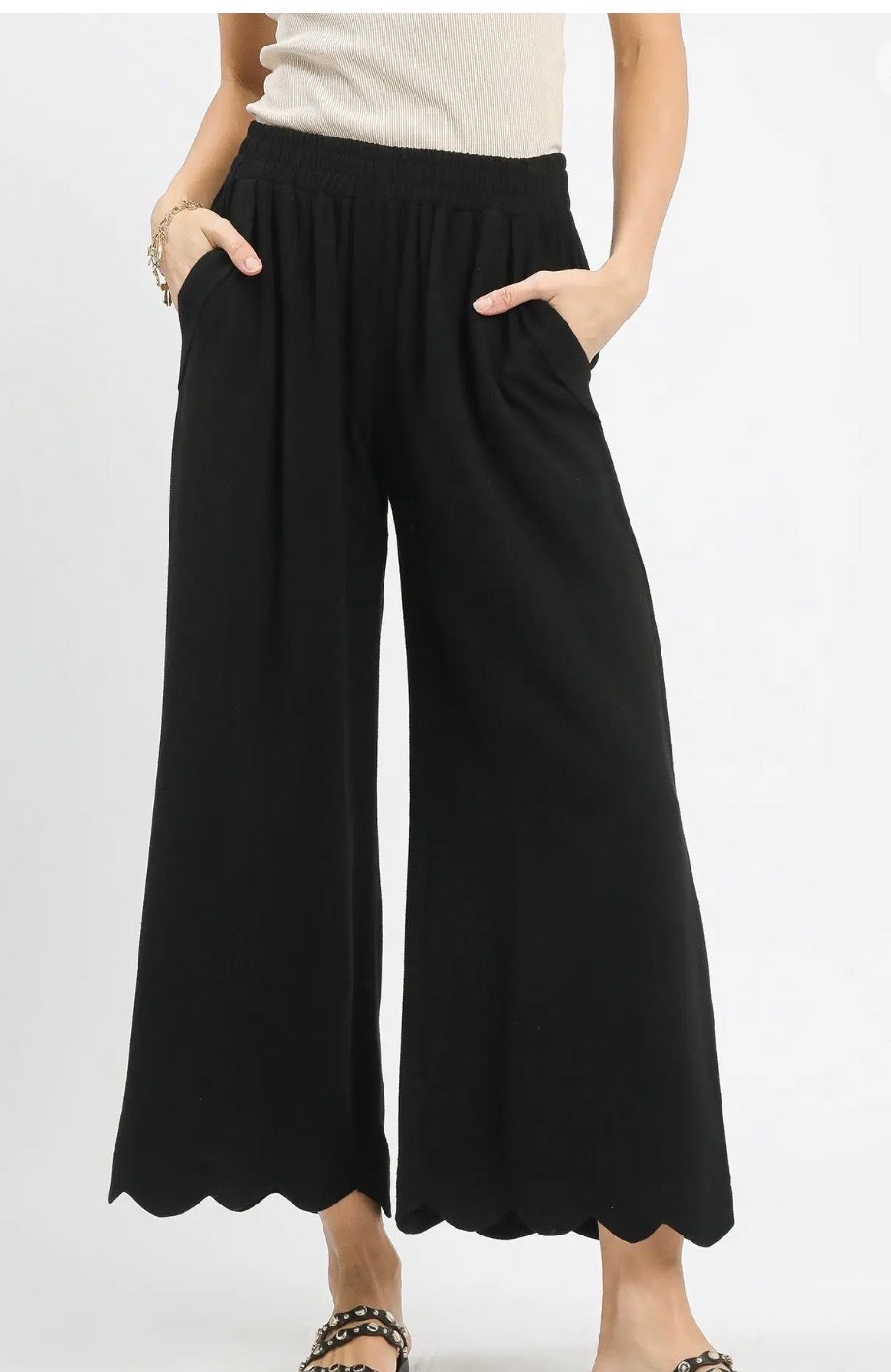 Black Elastic Waist Pants
