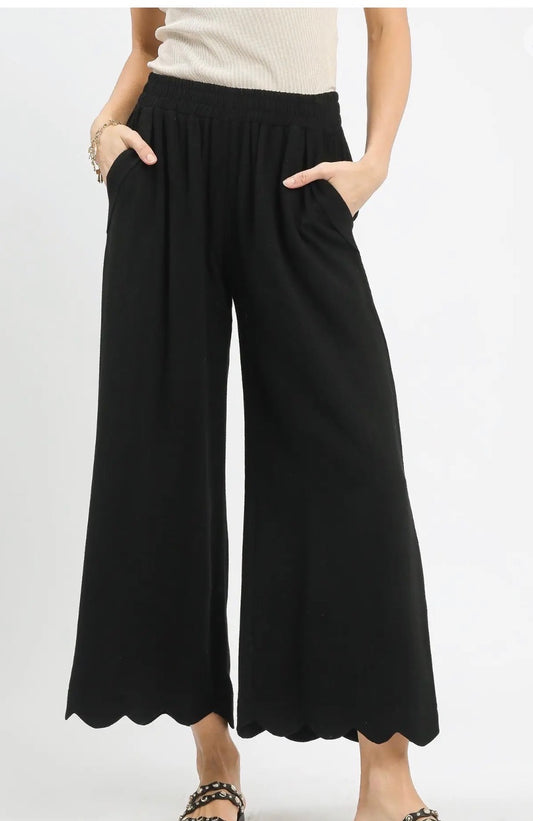 Black Elastic Waist Pants