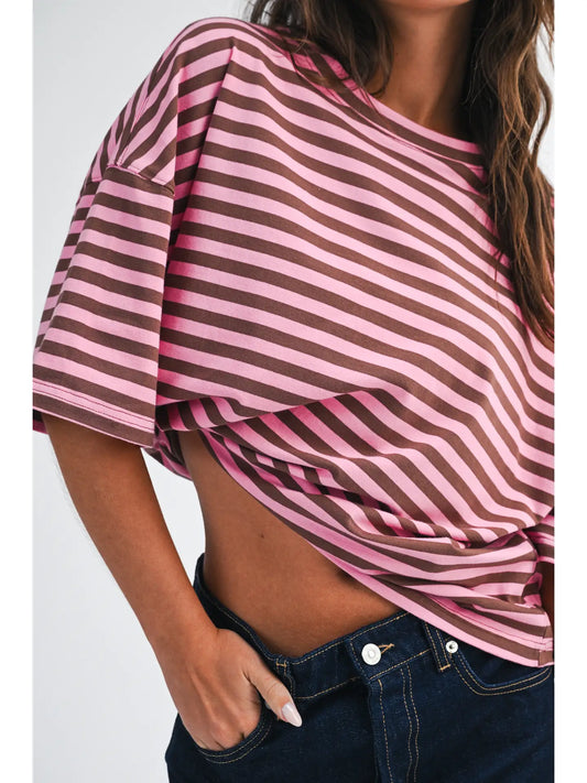 Oversized Striped Boyfriend Tee