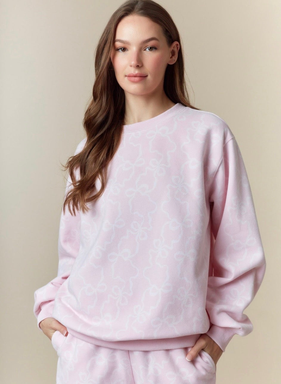 Blue and Pink Design Pullover Sweatshirts