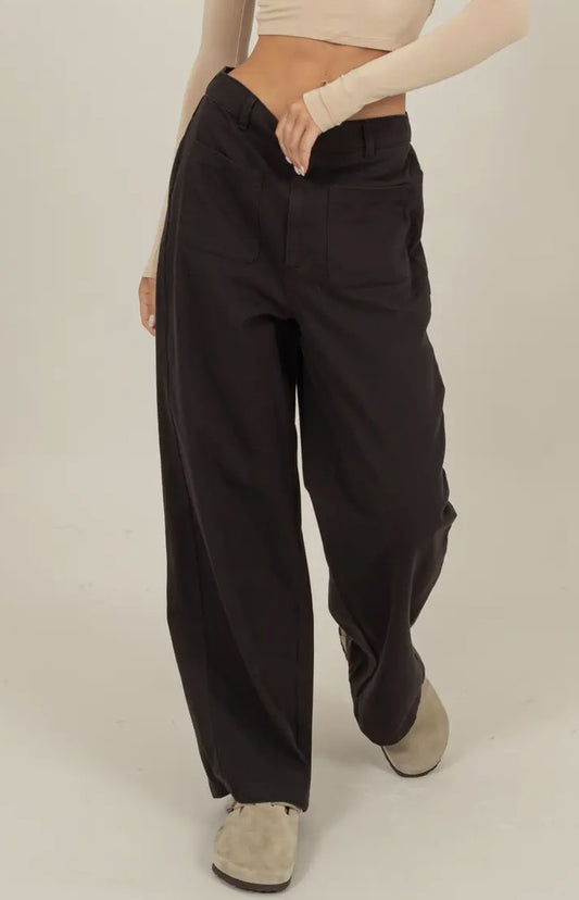 Black and White Wide Leg Jeans