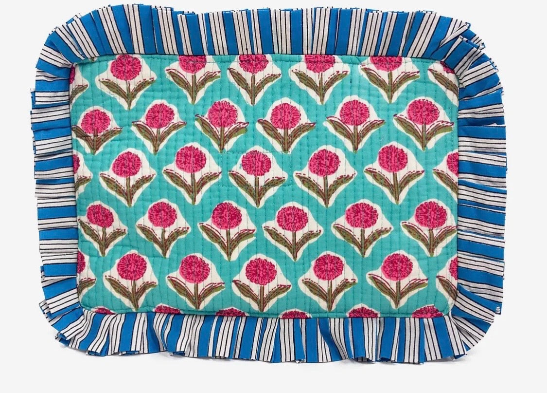 Turquoise Garden Cosmetic Bag