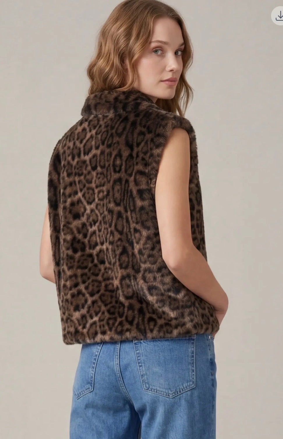 Faux Fur Leopard Patterned Vest