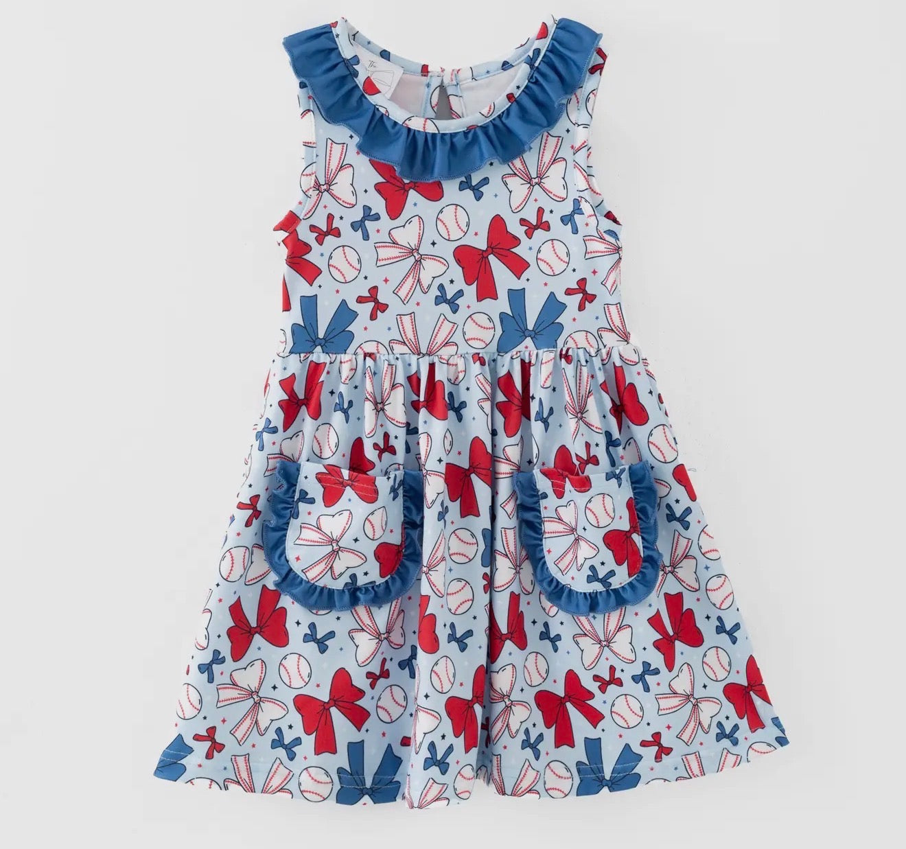 All-Star Baseball Bow Dress