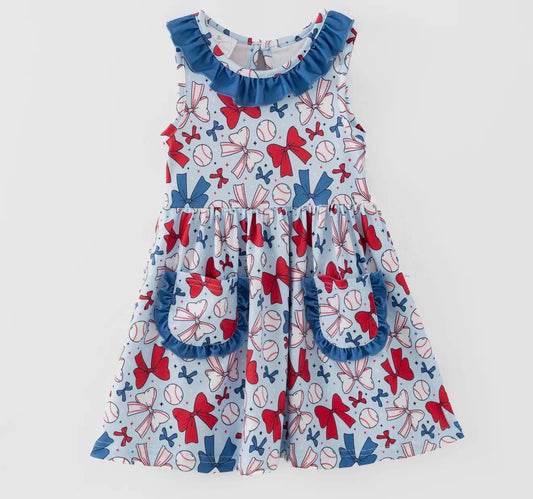 All-Star Baseball Bow Dress