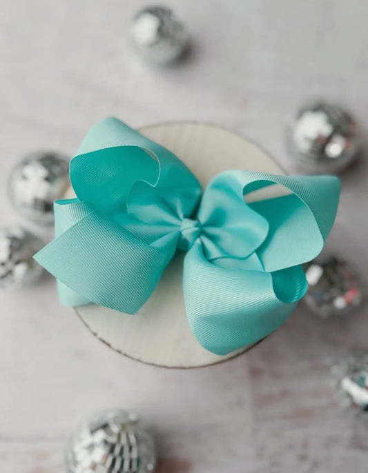 Aqua hair bow