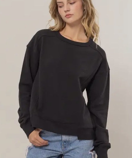 Ribbed Black Sweatshirt