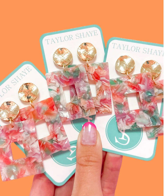 Taylor Shaye Tatum Rectangular Drop Earrings