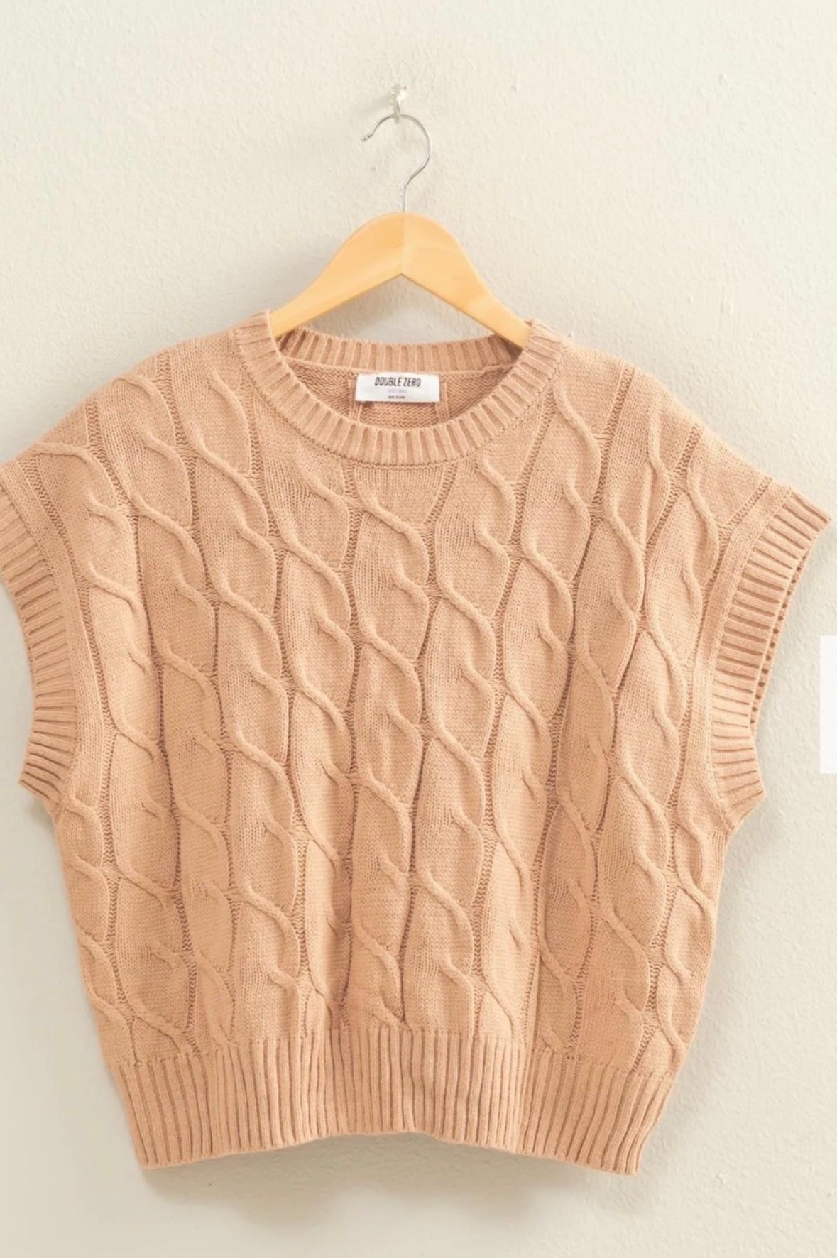 Dark Taupe Cap Sleeve Knit Sweater