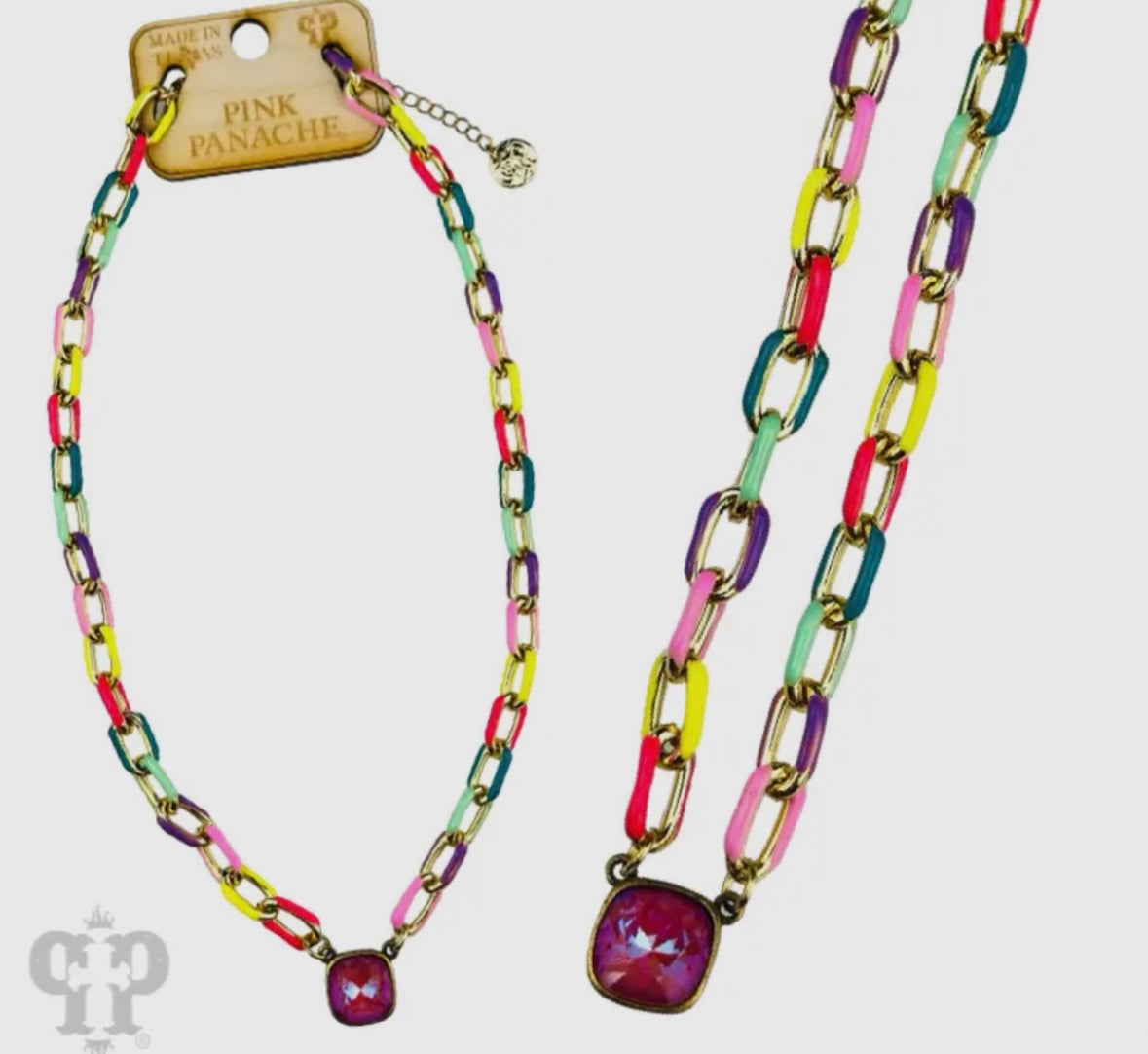 Multi color chain necklace