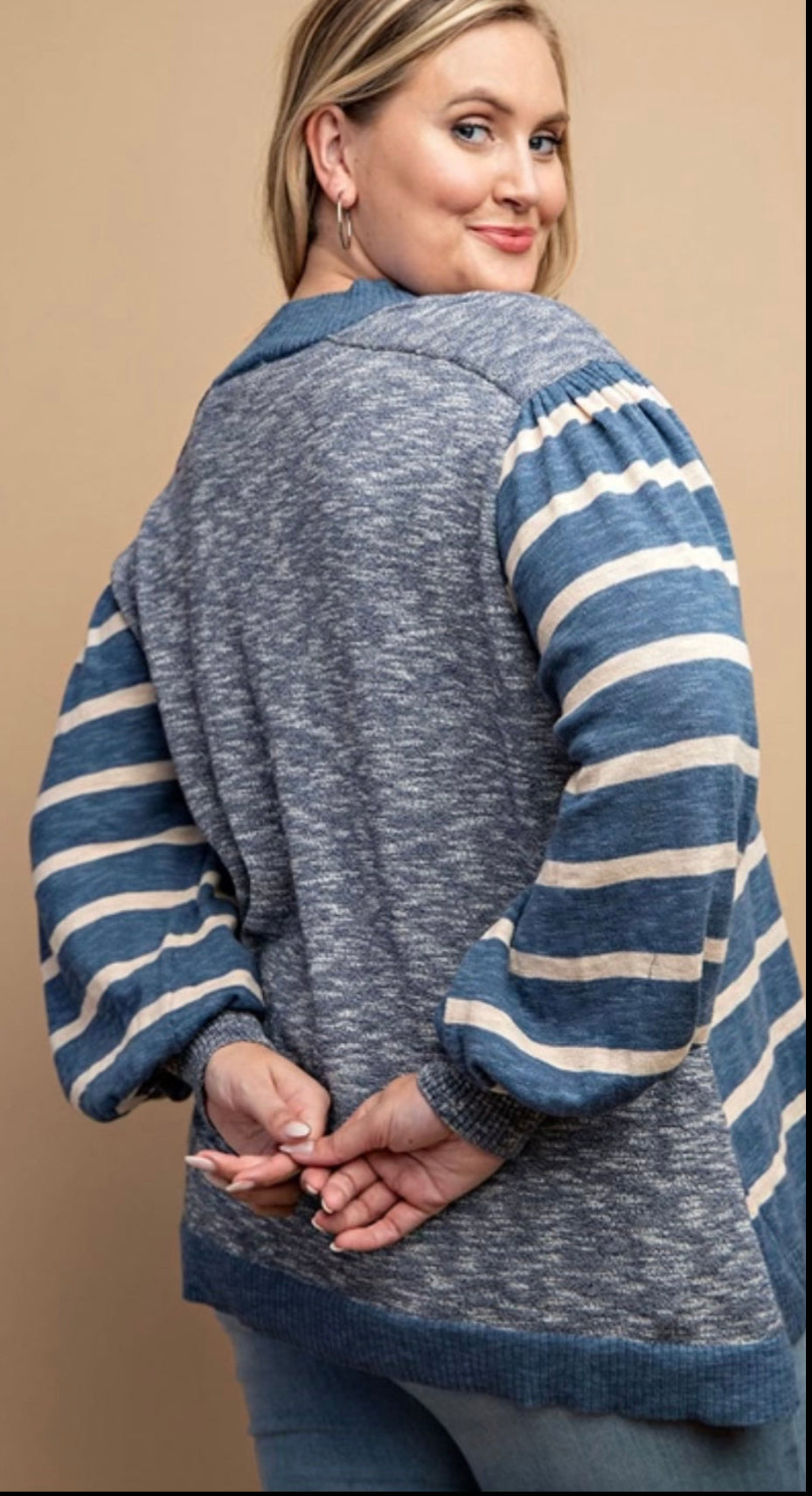 Blue and Cream Sweater
