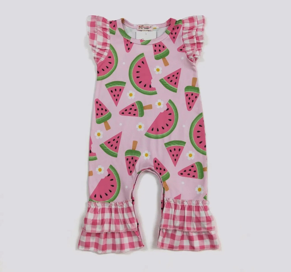 Watermelon blossom baby romper