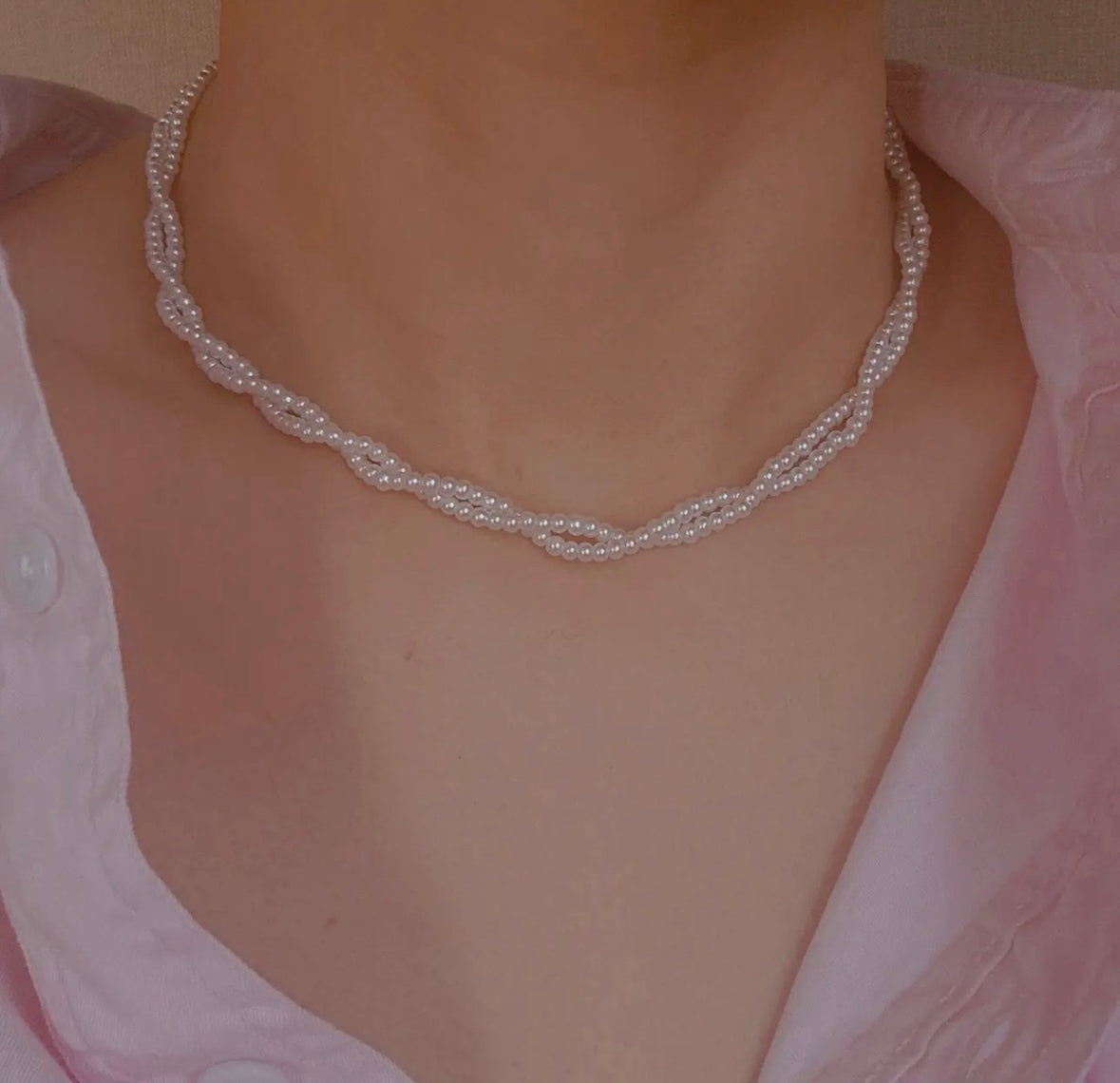 Braided Pearl Necklace
