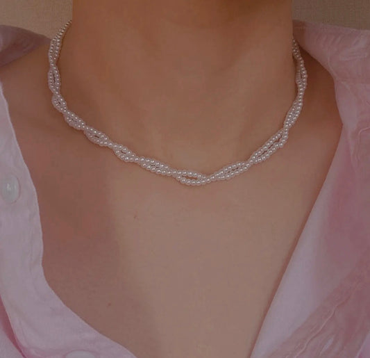 Braided Pearl Necklace