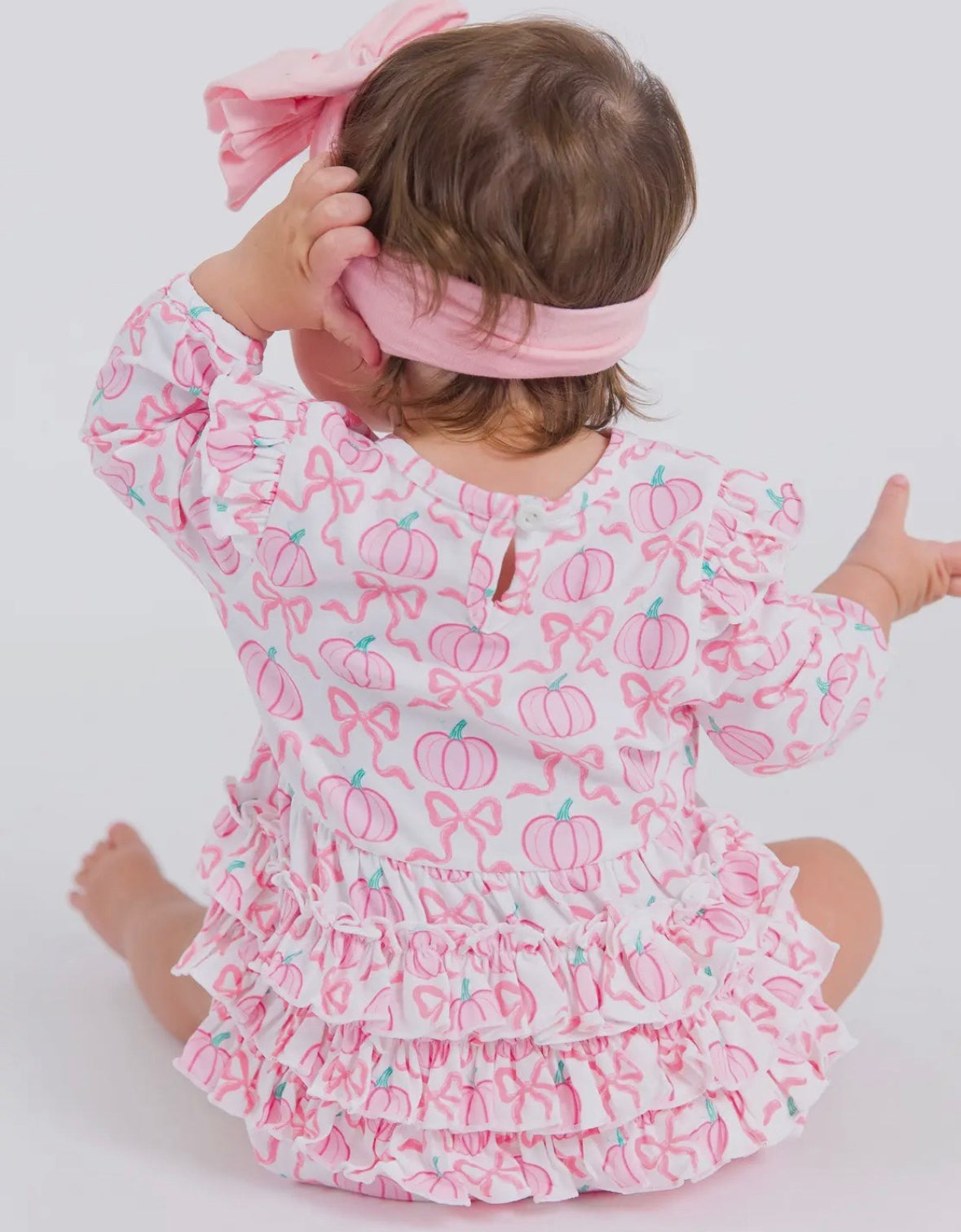 Baby Girls Pink Fairytale
Pumpkins Knit Long Sleeve