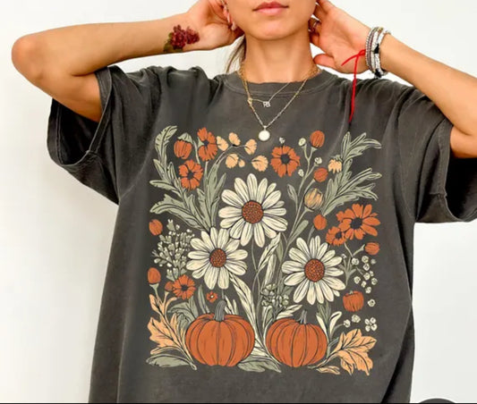 Boho Fall Floral Comfort Color Tee